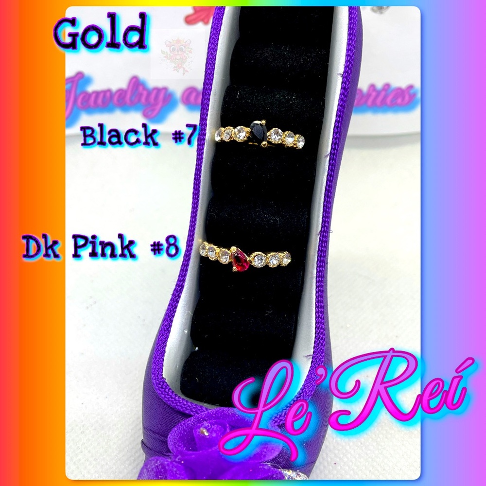 Fashion Teardrop Rhinestone Ring- Gold